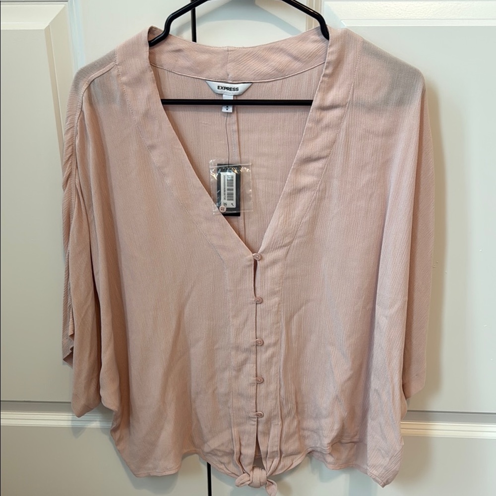 NEW Express Women's Blush V-Neck Blouse